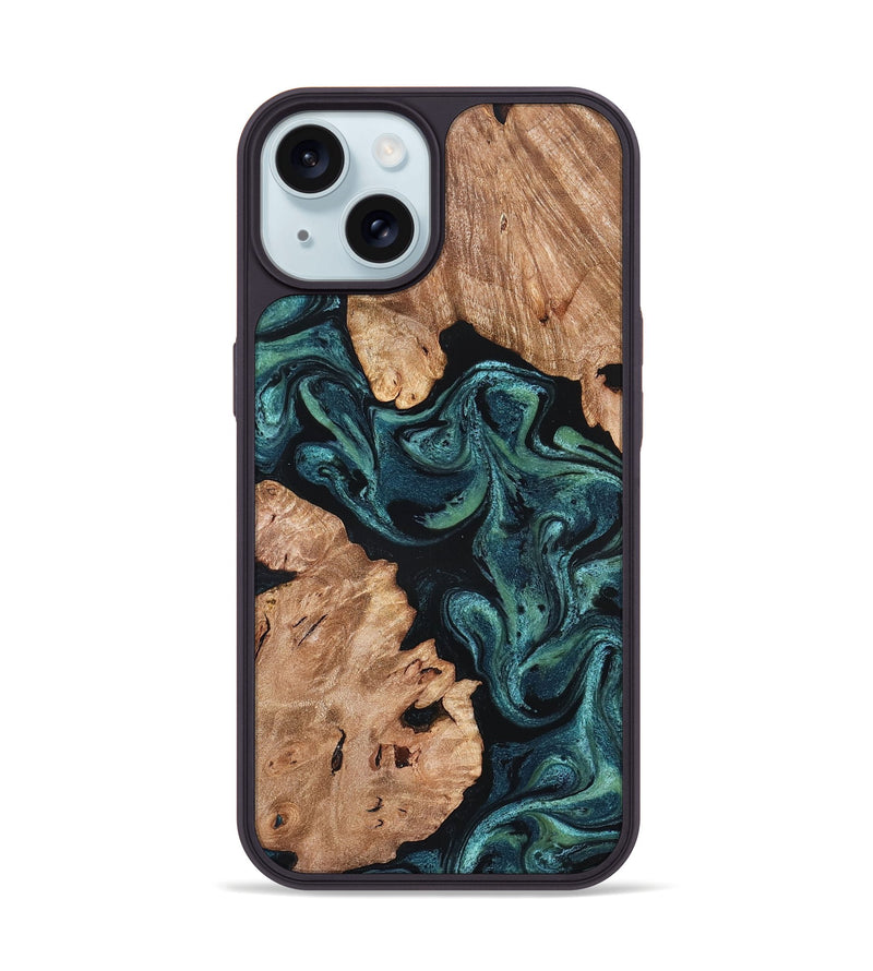 iPhone 15 Wood Phone Case - Maxwell (Green, 827346)