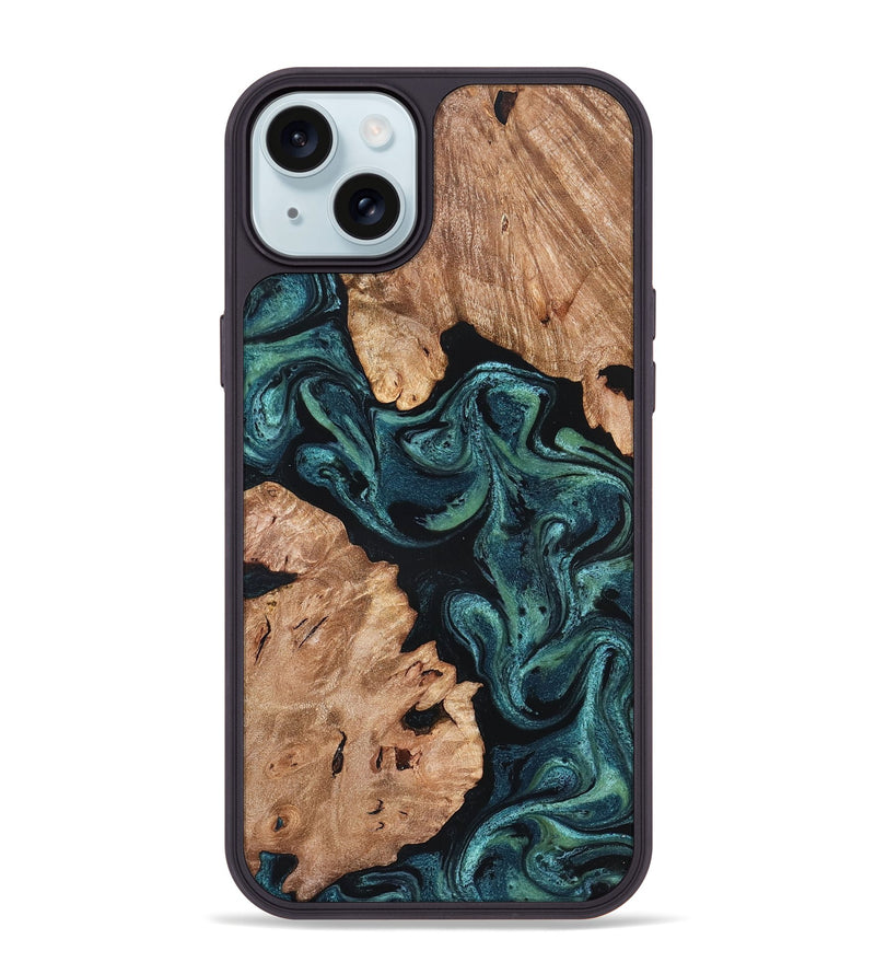 iPhone 15 Plus Wood Phone Case - Maxwell (Green, 827346)