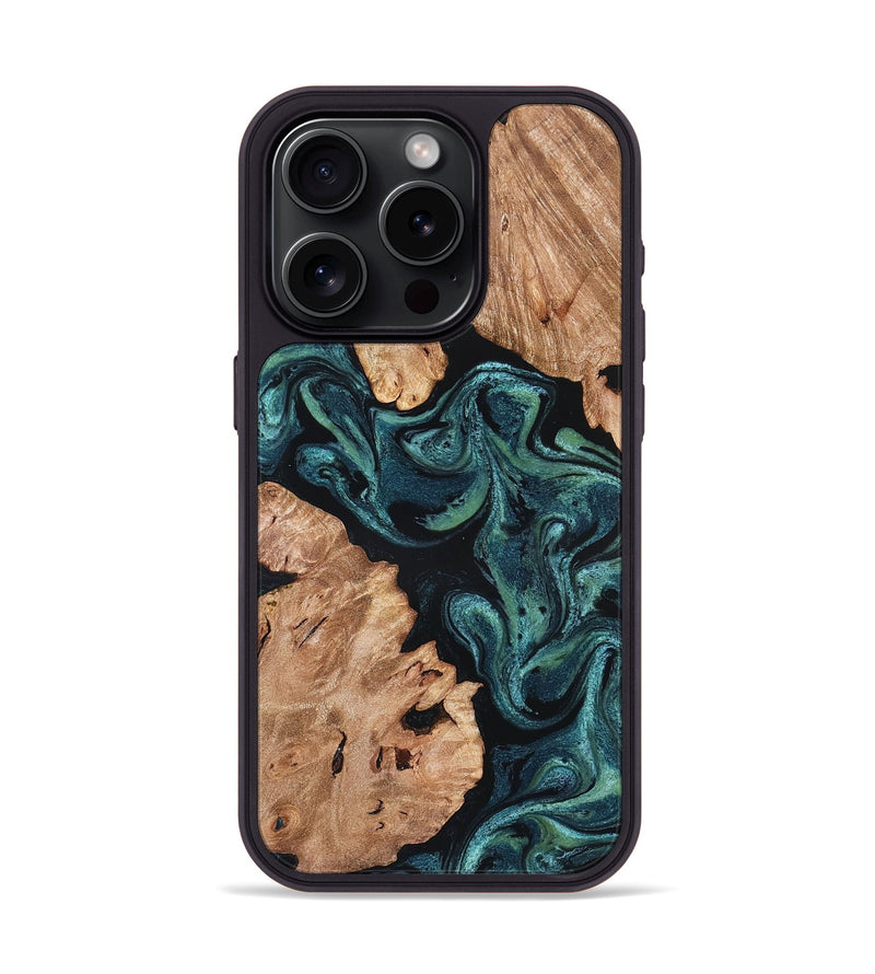 iPhone 15 Pro Wood Phone Case - Maxwell (Green, 827346)