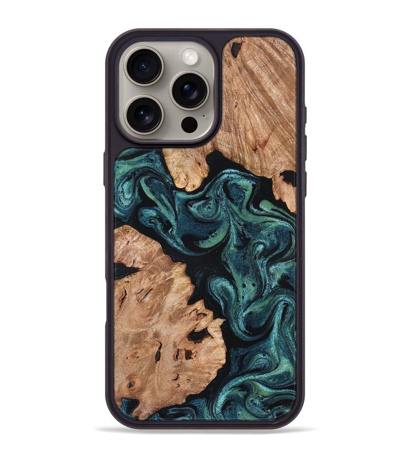 iPhone 16 Pro Max Wood Phone Case - Maxwell (Green, 827346)