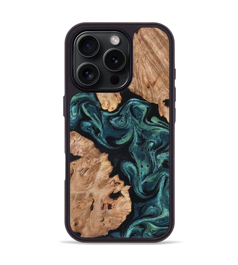 iPhone 16 Pro Wood Phone Case - Maxwell (Green, 827346)