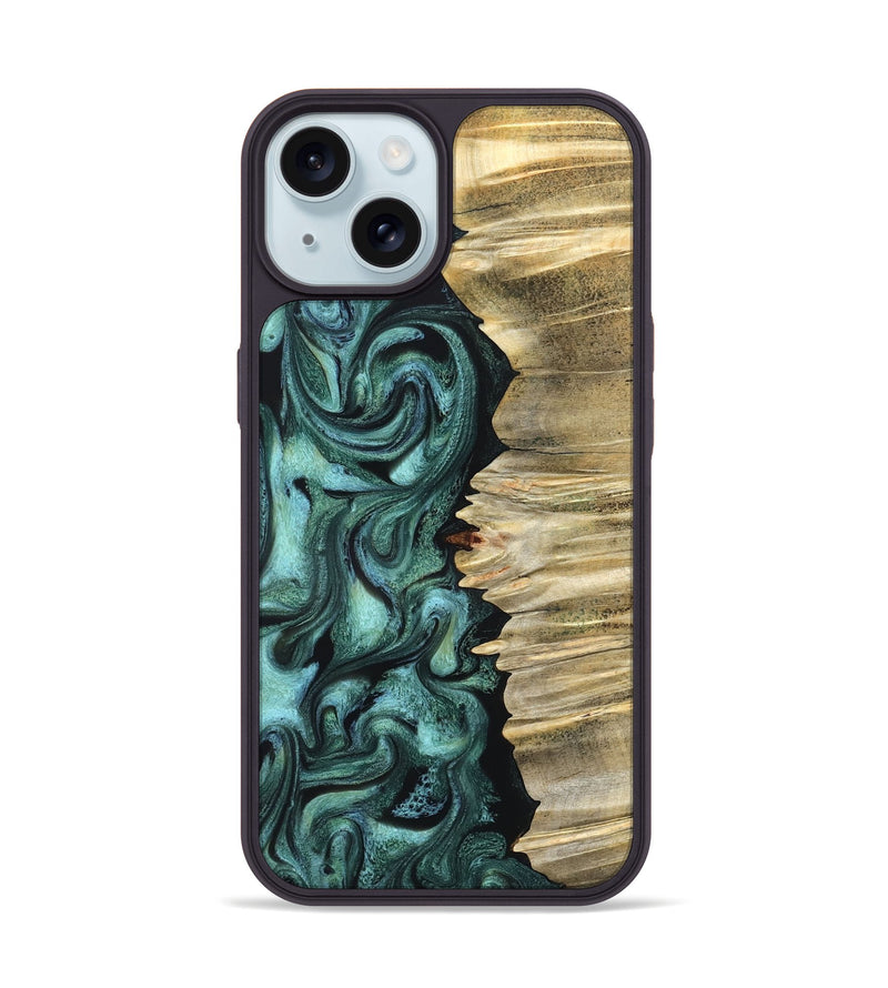 iPhone 15 Wood Phone Case - Whitley (Green, 827347)