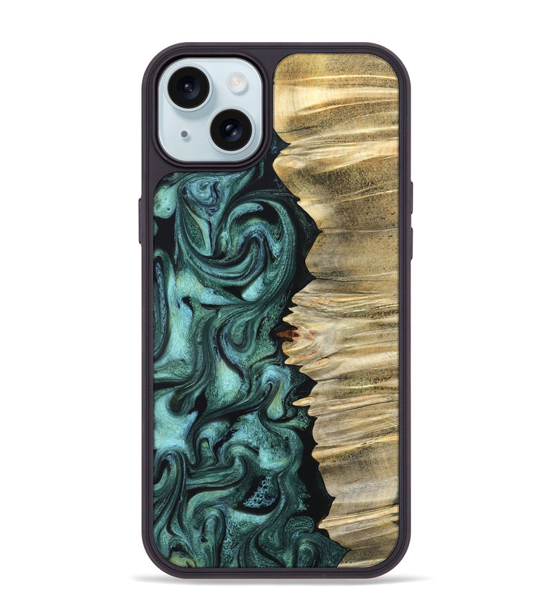 iPhone 15 Plus Wood Phone Case - Whitley (Green, 827347)