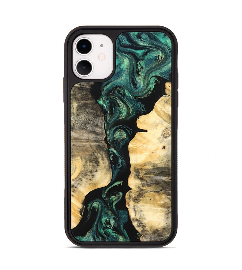 iPhone 11 Wood Phone Case - Selene (Green, 827348)