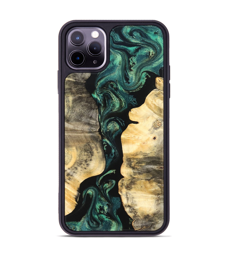 iPhone 11 Pro Max Wood Phone Case - Selene (Green, 827348)