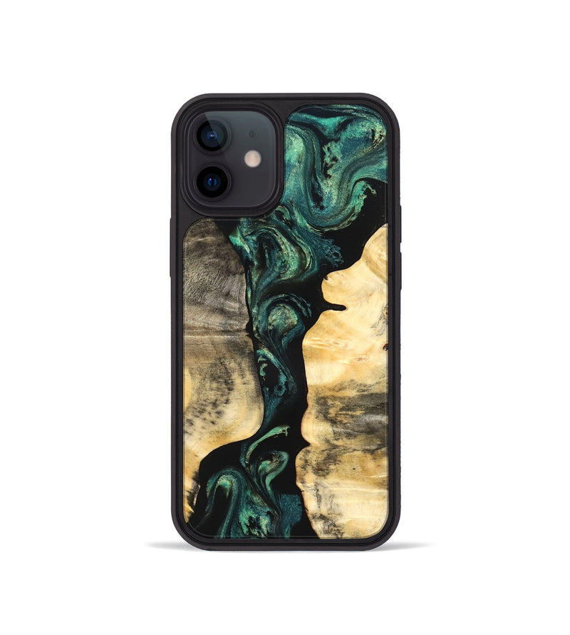 iPhone 12 mini Wood Phone Case - Selene (Green, 827348)