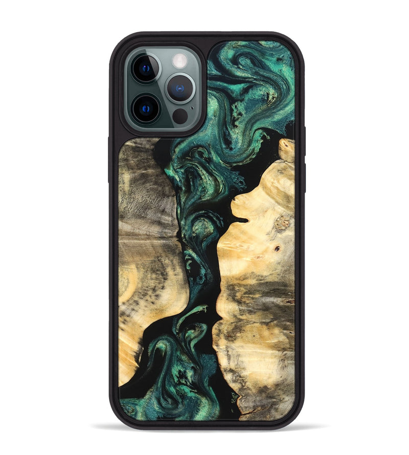 iPhone 12 Pro Max Wood Phone Case - Selene (Green, 827348)