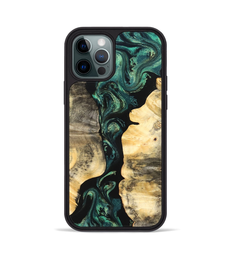 iPhone 12 Pro Wood Phone Case - Selene (Green, 827348)