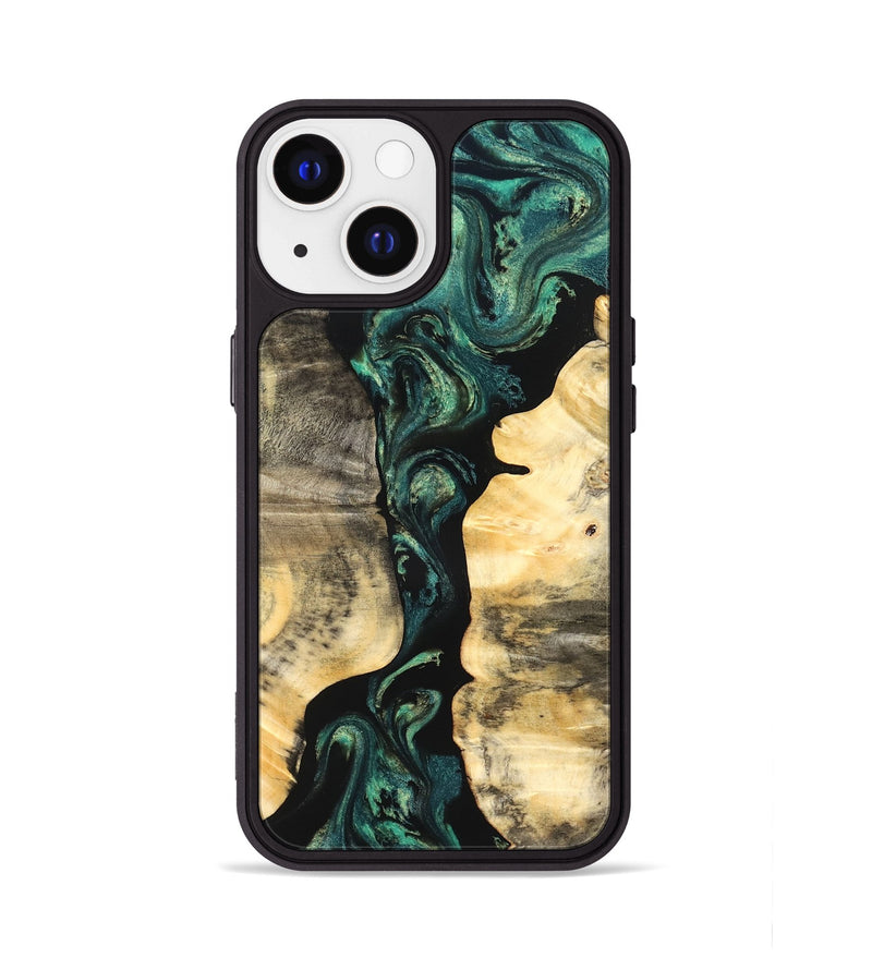 iPhone 13 Wood Phone Case - Selene (Green, 827348)