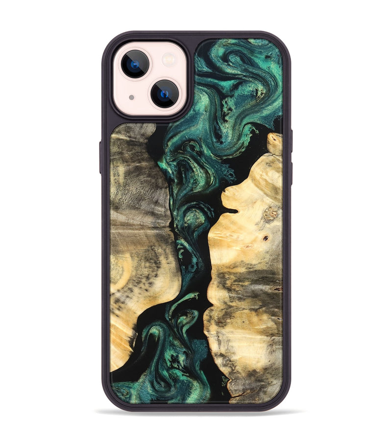 iPhone 14 Plus Wood Phone Case - Selene (Green, 827348)