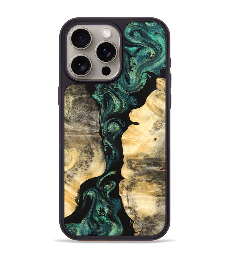 iPhone 15 Pro Max Wood Phone Case - Selene (Green, 827348)