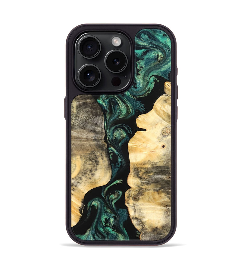 iPhone 15 Pro Wood Phone Case - Selene (Green, 827348)
