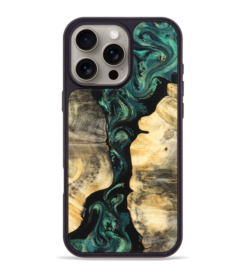 iPhone 16 Pro Max Wood Phone Case - Selene (Green, 827348)