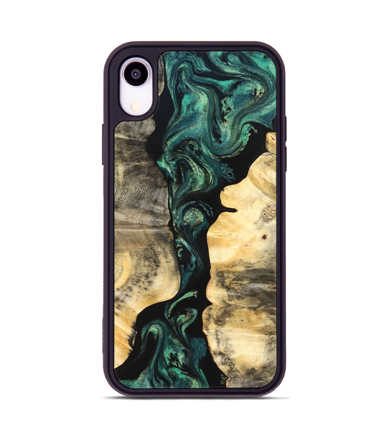 iPhone Xr Wood Phone Case - Selene (Green, 827348)