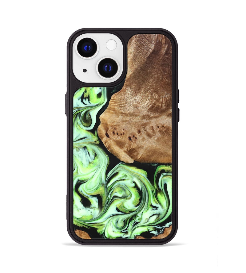 iPhone 13 Wood Phone Case - Elyssa (Green, 827349)