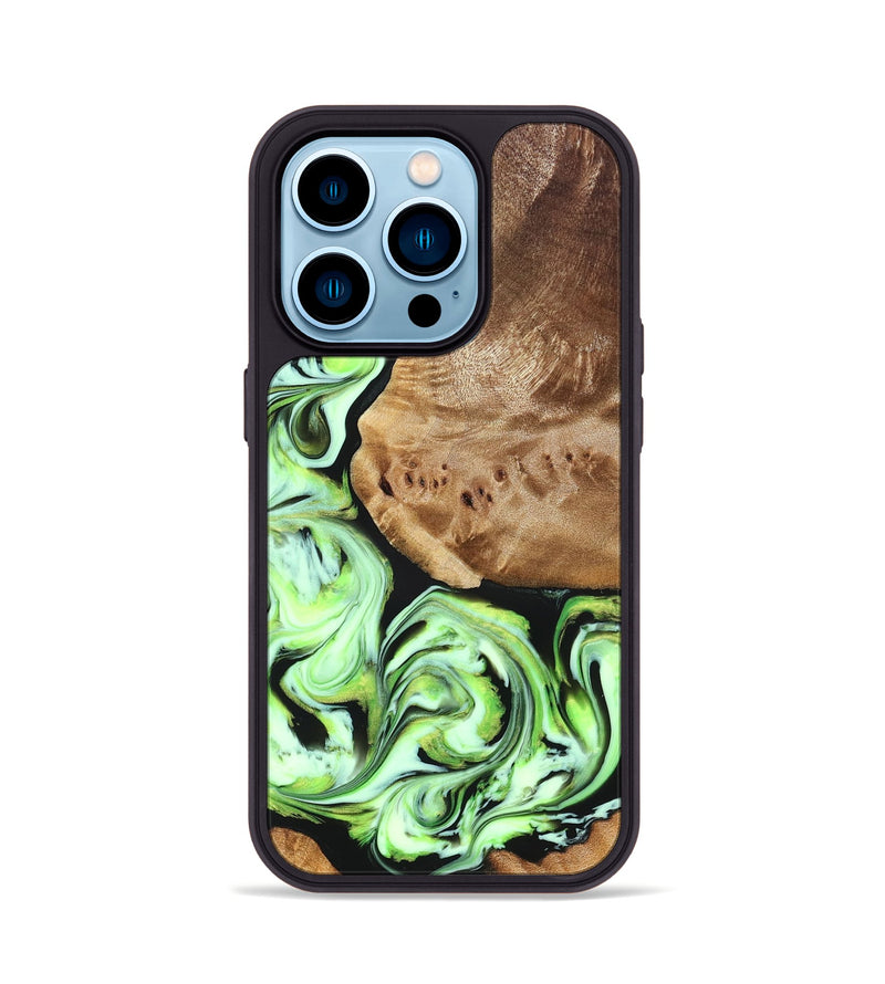 iPhone 14 Pro Wood Phone Case - Elyssa (Green, 827349)