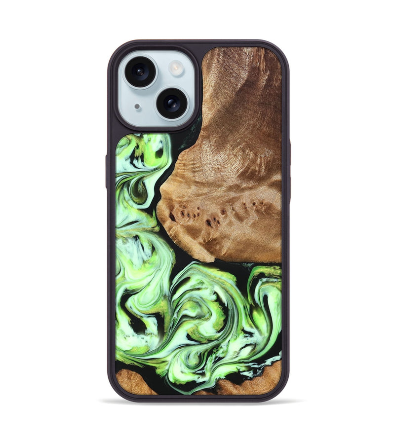 iPhone 15 Wood Phone Case - Elyssa (Green, 827349)