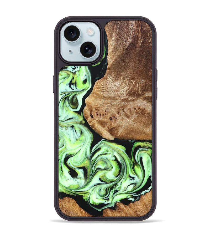 iPhone 15 Plus Wood Phone Case - Elyssa (Green, 827349)