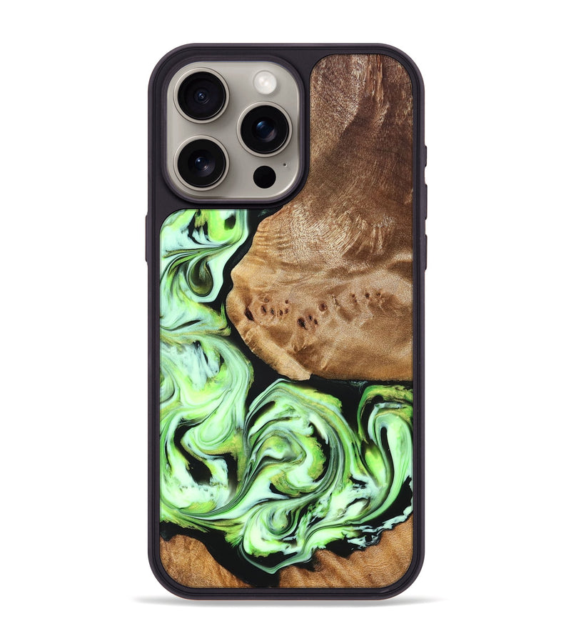 iPhone 15 Pro Max Wood Phone Case - Elyssa (Green, 827349)
