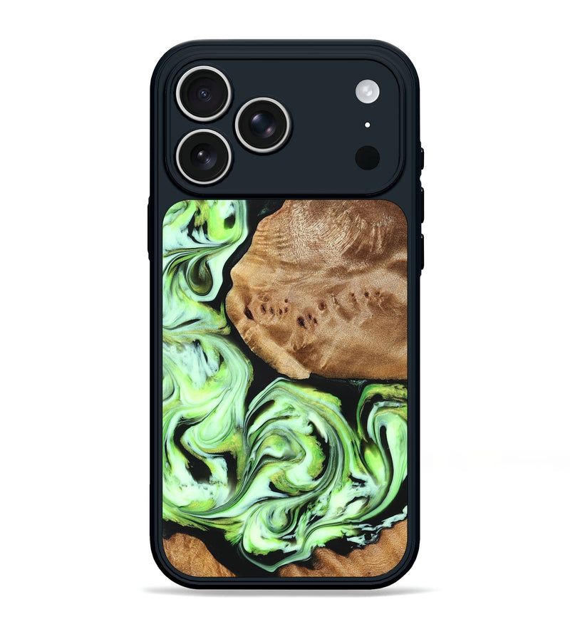 iPhone 17 Pro Max Wood Phone Case - Elyssa (Green, 827349)