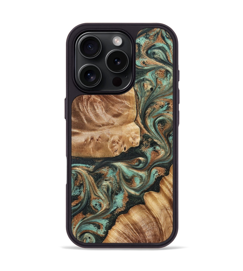 iPhone 16 Pro Wood Phone Case - Caryl (Green, 827350)