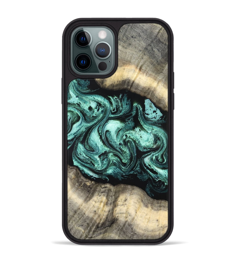 iPhone 12 Pro Max Wood Phone Case - Jenifer (Green, 827351)