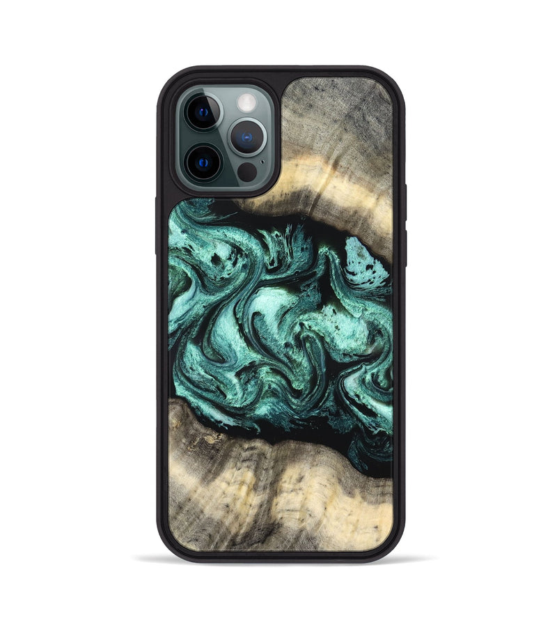 iPhone 12 Pro Wood Phone Case - Jenifer (Green, 827351)