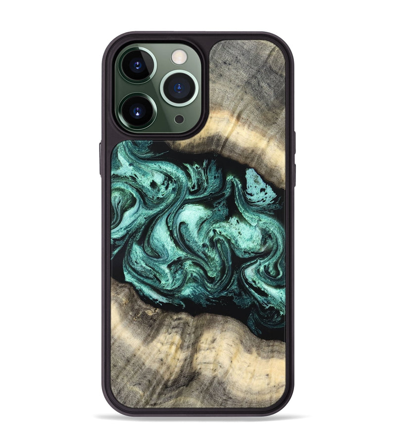 iPhone 13 Pro Max Wood Phone Case - Jenifer (Green, 827351)