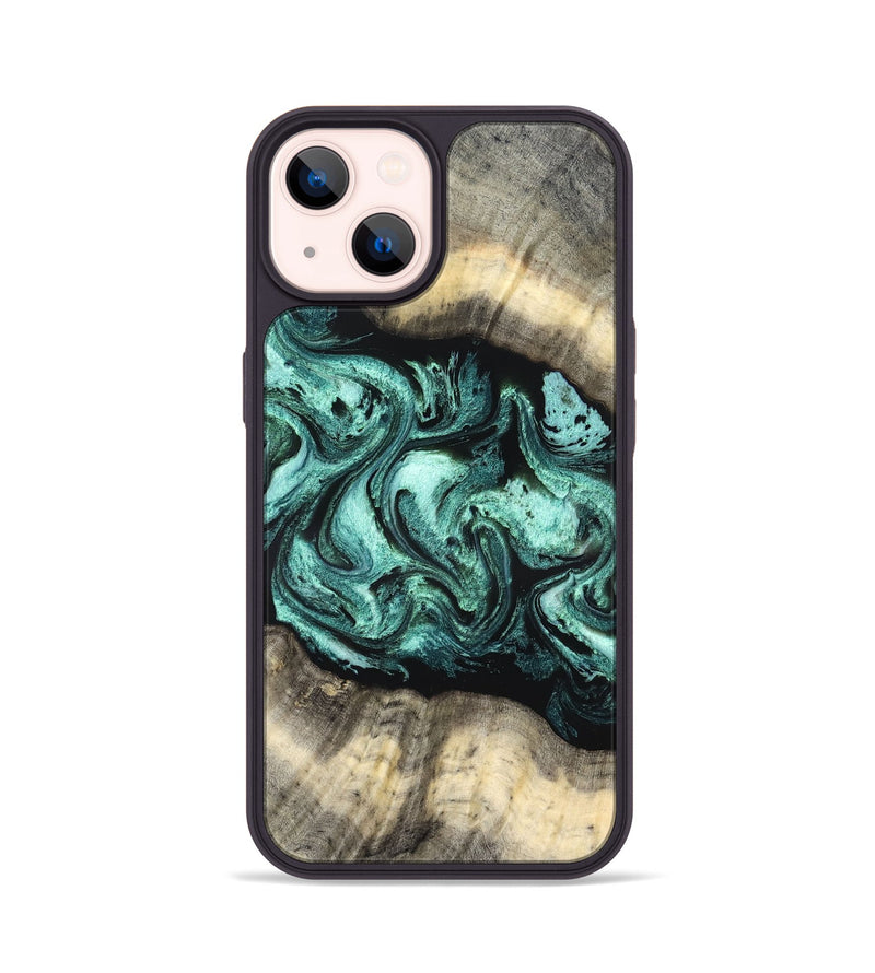 iPhone 14 Wood Phone Case - Jenifer (Green, 827351)