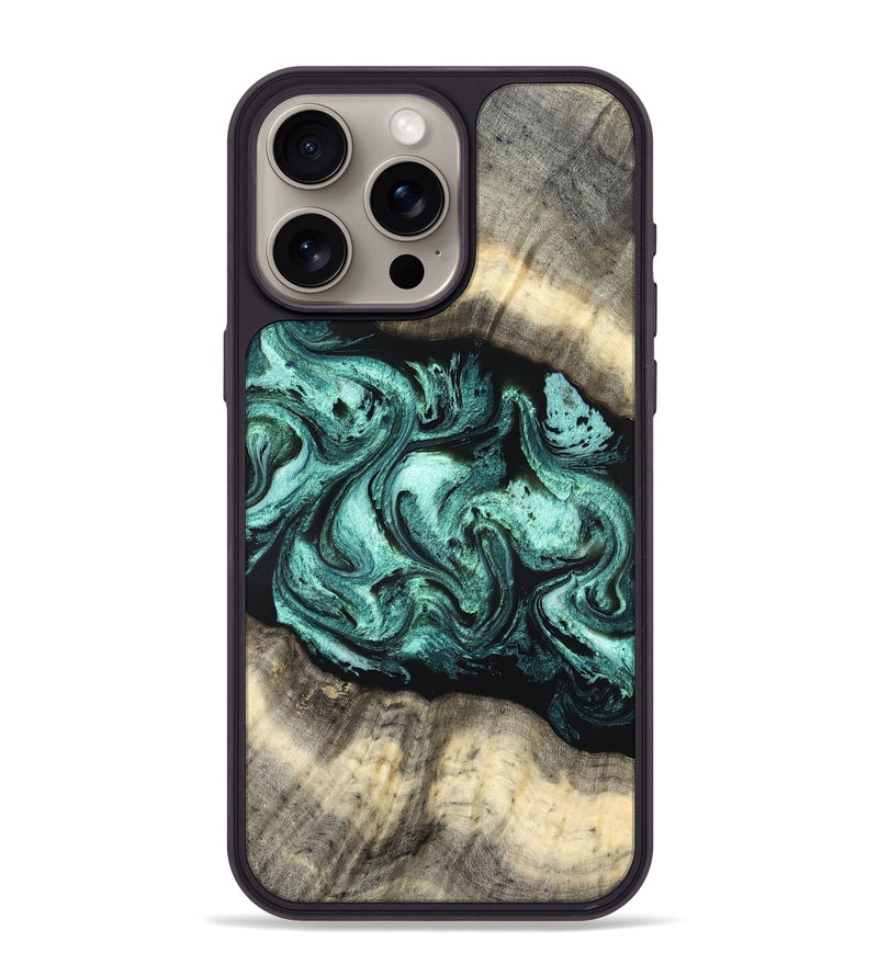 iPhone 15 Pro Max Wood Phone Case - Jenifer (Green, 827351)