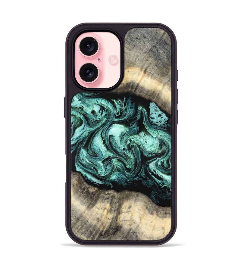 iPhone 16 Wood Phone Case - Jenifer (Green, 827351)
