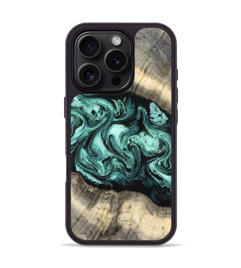 iPhone 16 Pro Wood Phone Case - Jenifer (Green, 827351)