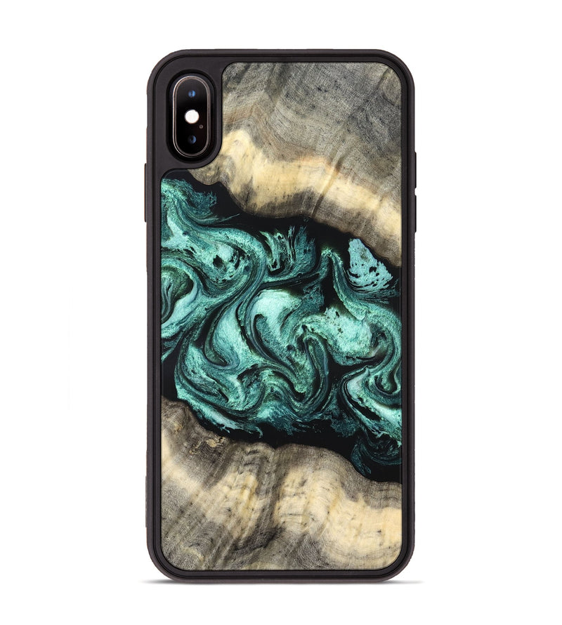 iPhone Xs Max Wood Phone Case - Jenifer (Green, 827351)