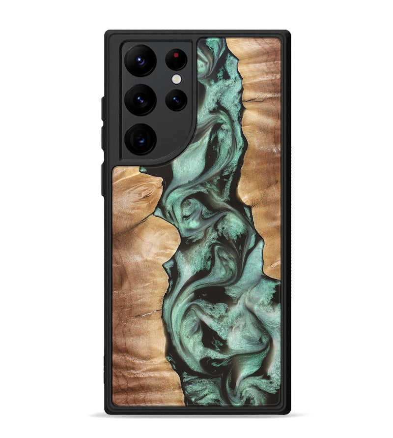 Galaxy S22 Ultra Wood Phone Case - Vicky (Green, 827353)