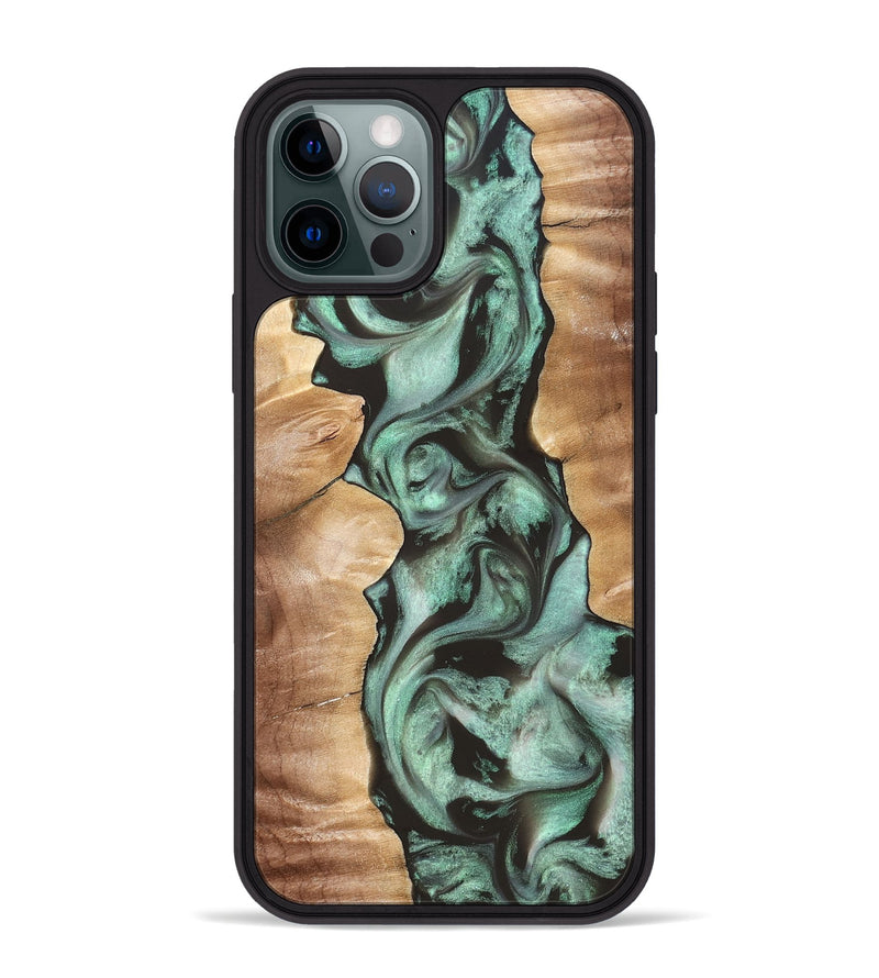 iPhone 12 Pro Max Wood Phone Case - Vicky (Green, 827353)