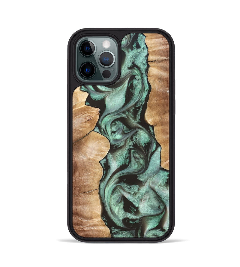iPhone 12 Pro Wood Phone Case - Vicky (Green, 827353)