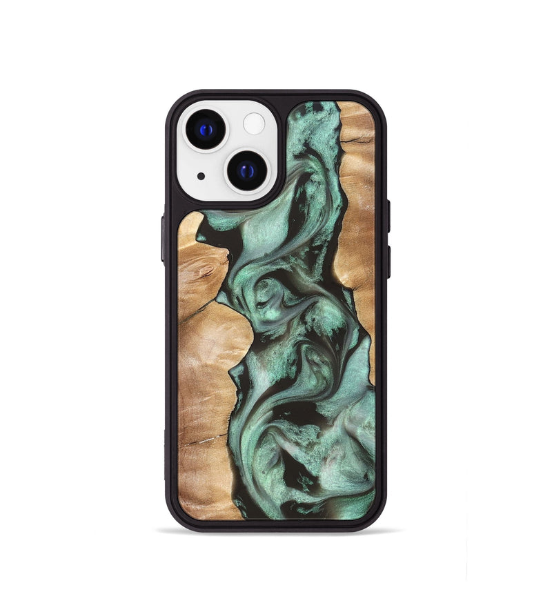 iPhone 13 mini Wood Phone Case - Vicky (Green, 827353)