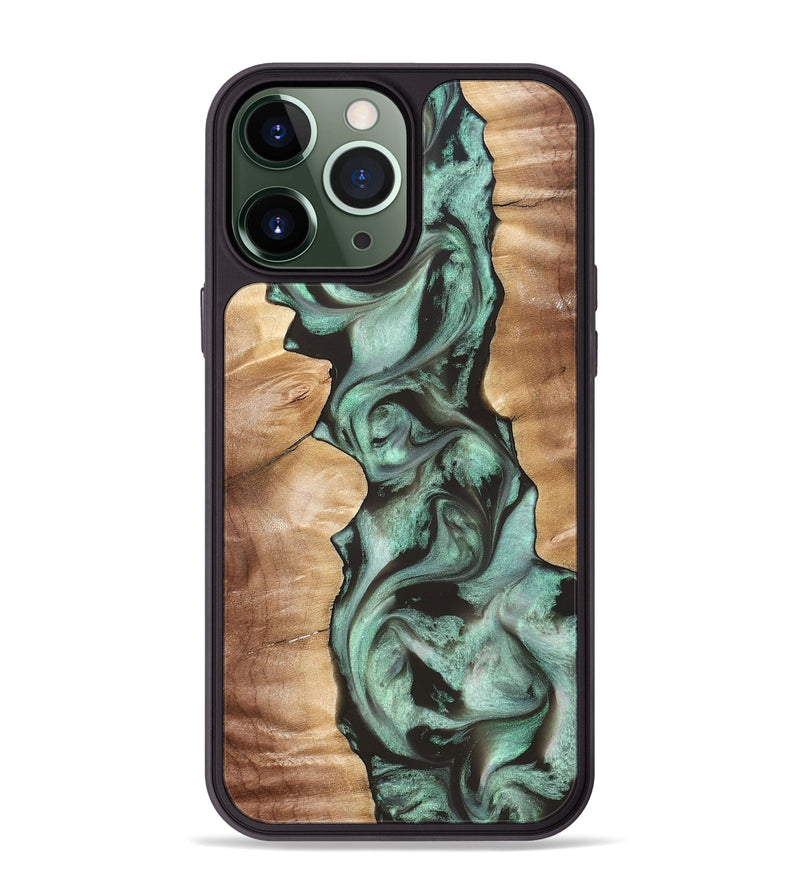 iPhone 13 Pro Max Wood Phone Case - Vicky (Green, 827353)