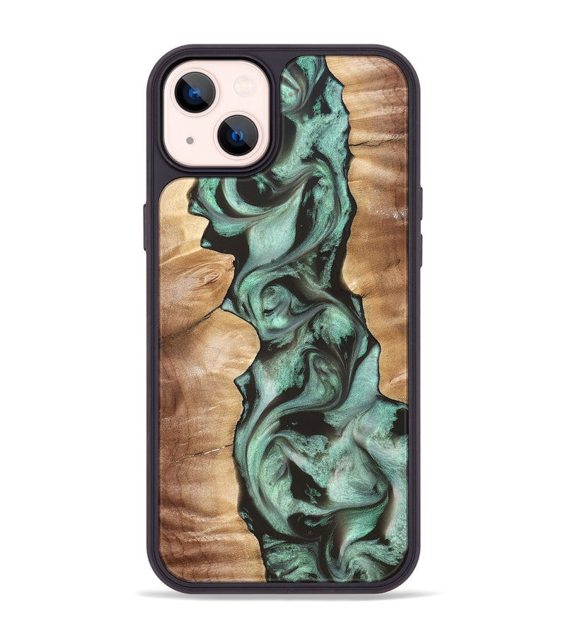 iPhone 14 Plus Wood Phone Case - Vicky (Green, 827353)