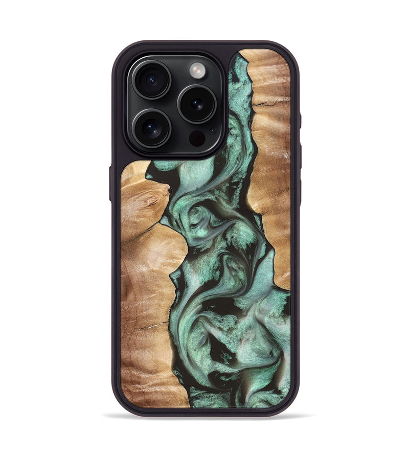 iPhone 15 Pro Wood Phone Case - Vicky (Green, 827353)