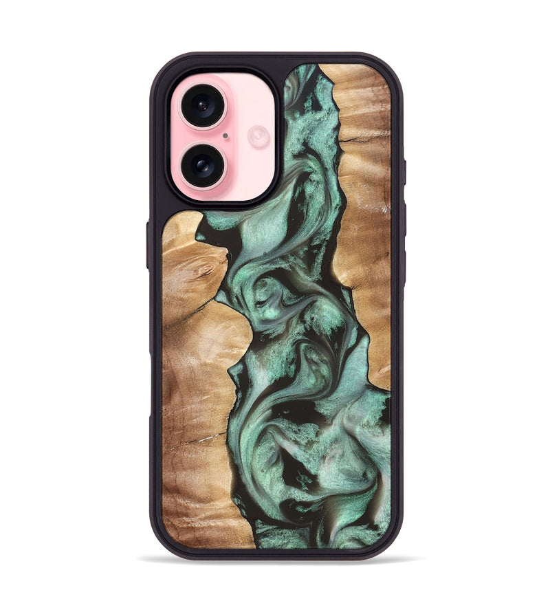 iPhone 16 Wood Phone Case - Vicky (Green, 827353)
