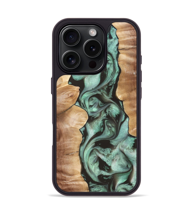 iPhone 16 Pro Wood Phone Case - Vicky (Green, 827353)