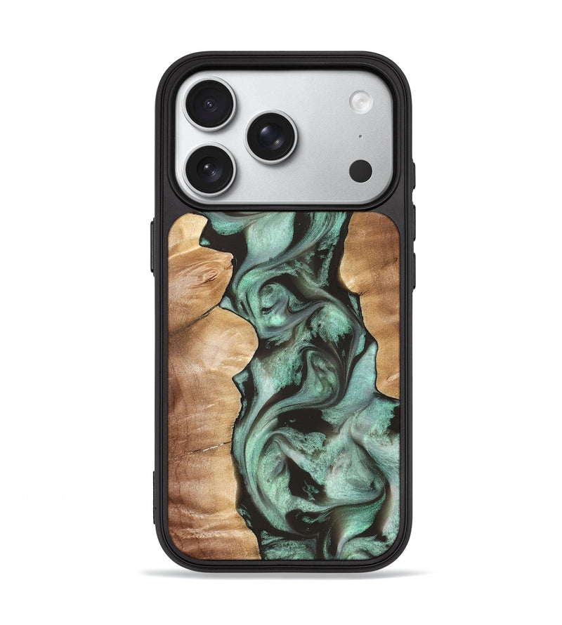 iPhone 18 Pro Wood Phone Case - Vicky (Green, 827353)