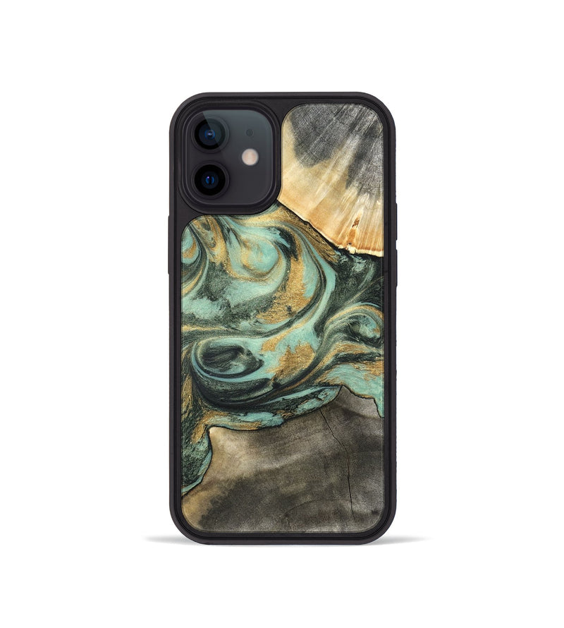 iPhone 12 mini Wood Phone Case - Amare (Green, 827354)