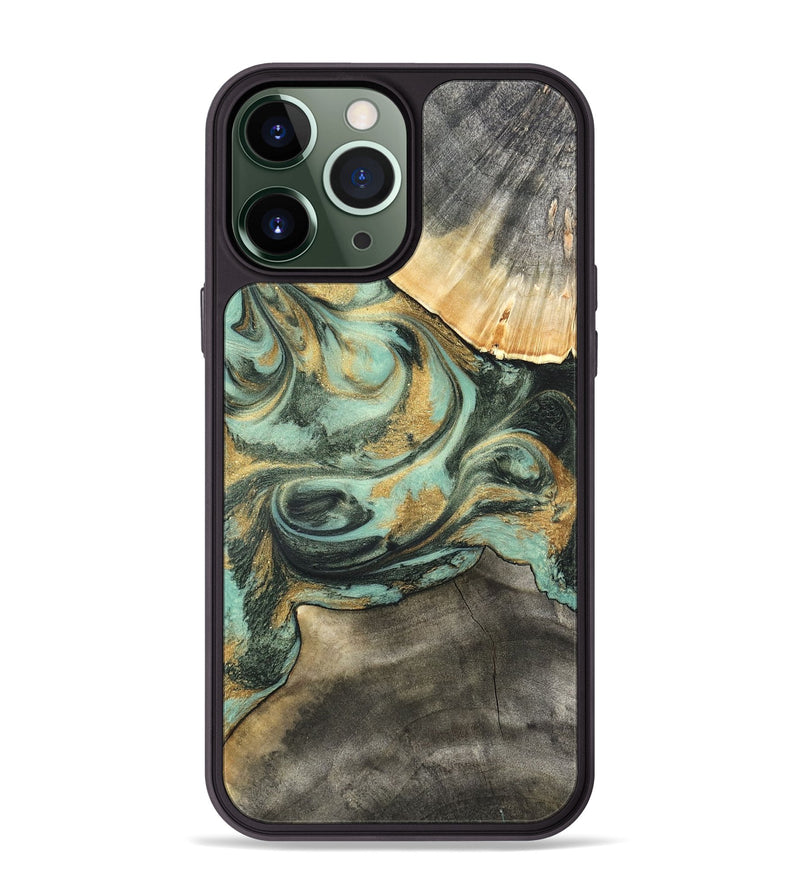 iPhone 13 Pro Max Wood Phone Case - Amare (Green, 827354)