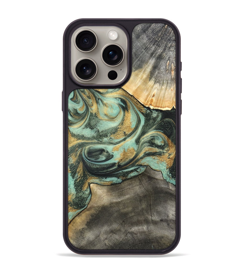 iPhone 15 Pro Max Wood Phone Case - Amare (Green, 827354)