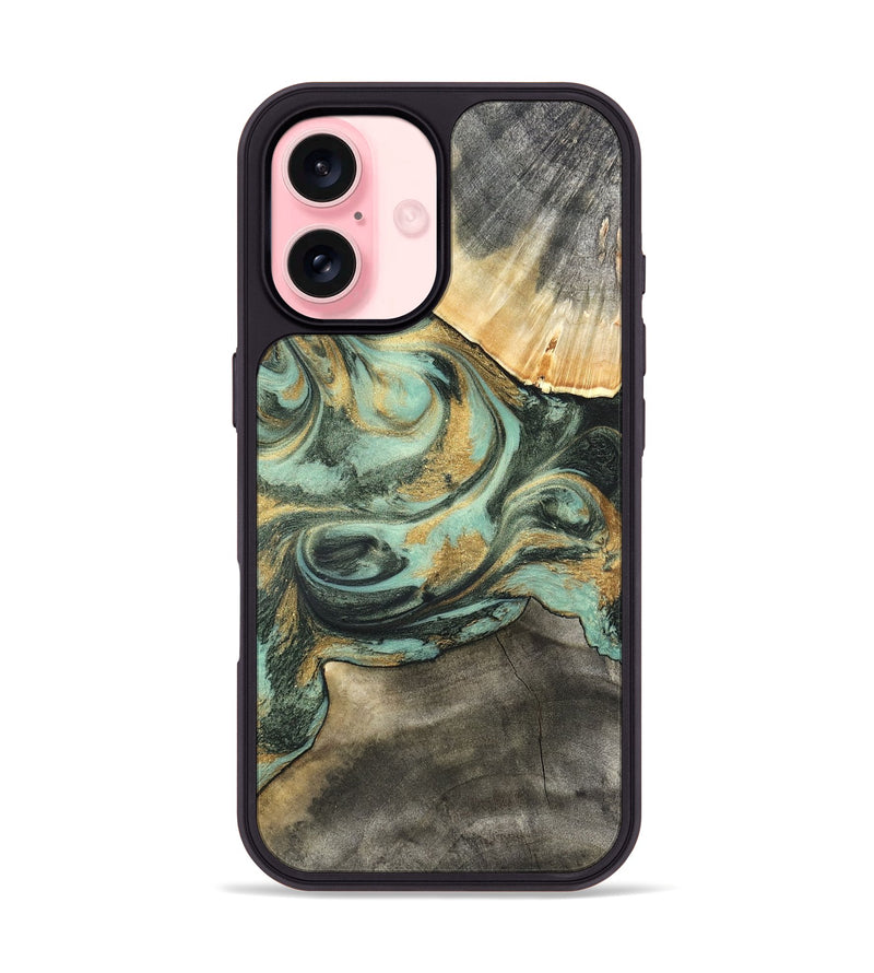 iPhone 16 Wood Phone Case - Amare (Green, 827354)