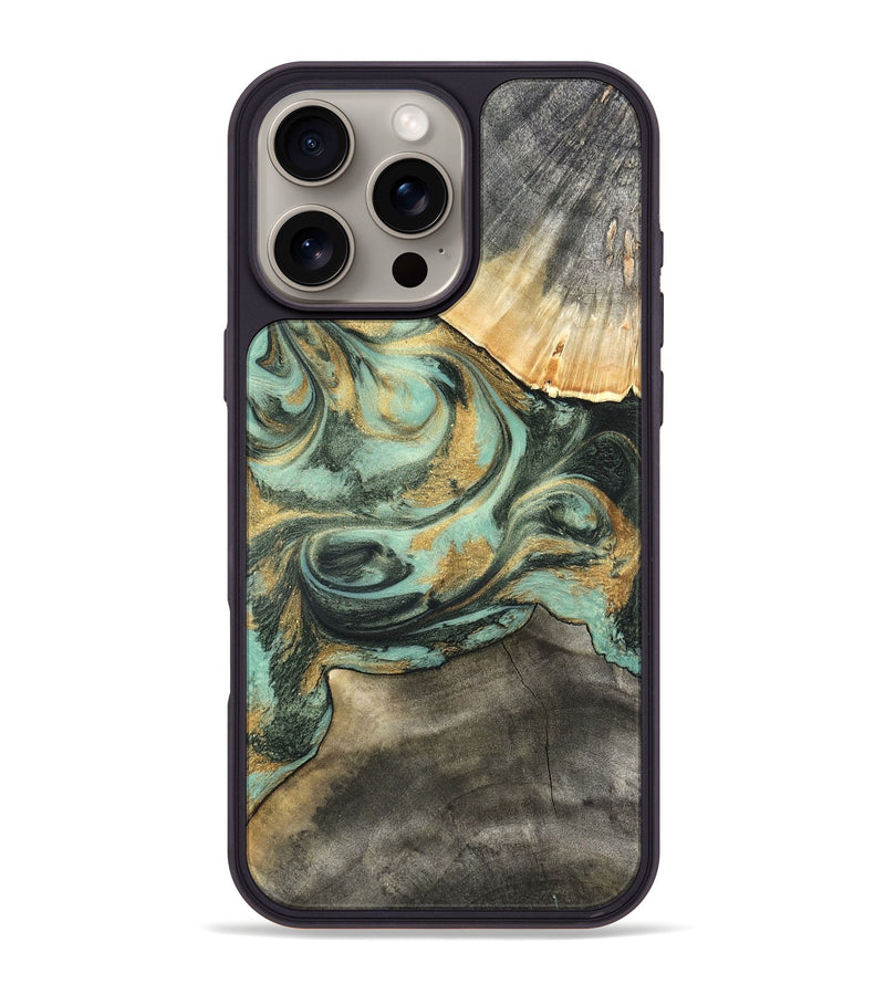 iPhone 16 Pro Max Wood Phone Case - Amare (Green, 827354)
