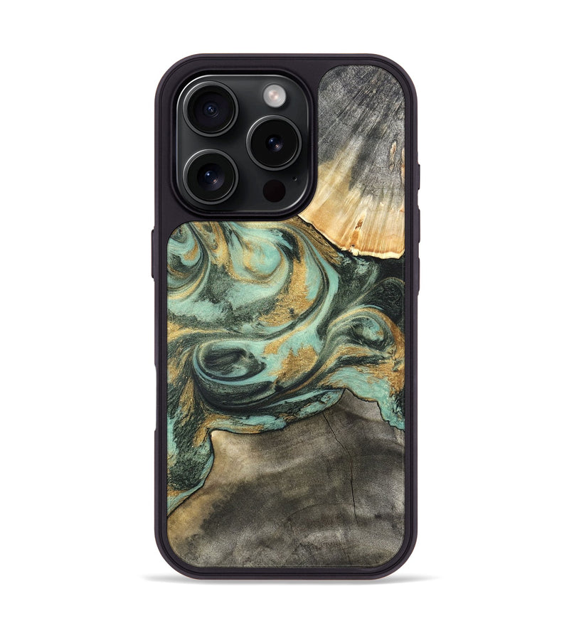 iPhone 16 Pro Wood Phone Case - Amare (Green, 827354)
