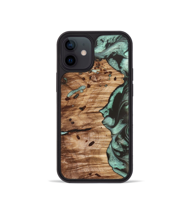 iPhone 12 mini Wood Phone Case - Ben (Green, 827356)